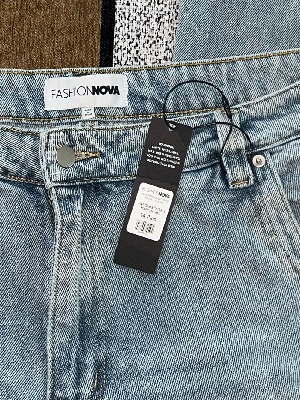 Fashion Nova: Tall Ripped Straight Leg Jeans-Medium Wash - Picture 4 of 7
